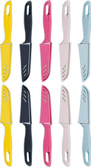 ten-set paring knife set with german steel blades and colorful handles