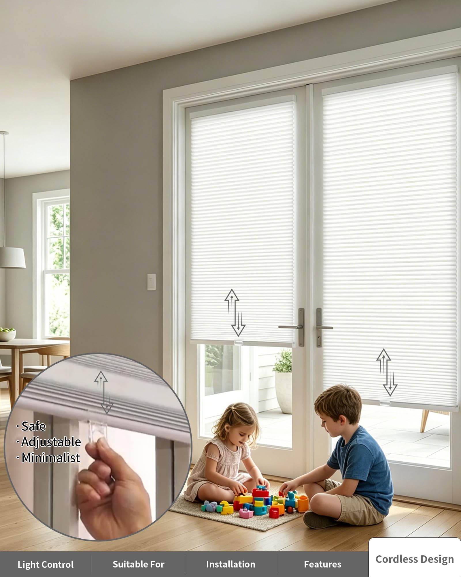 Shade showing 100 percent blackout and UV protection