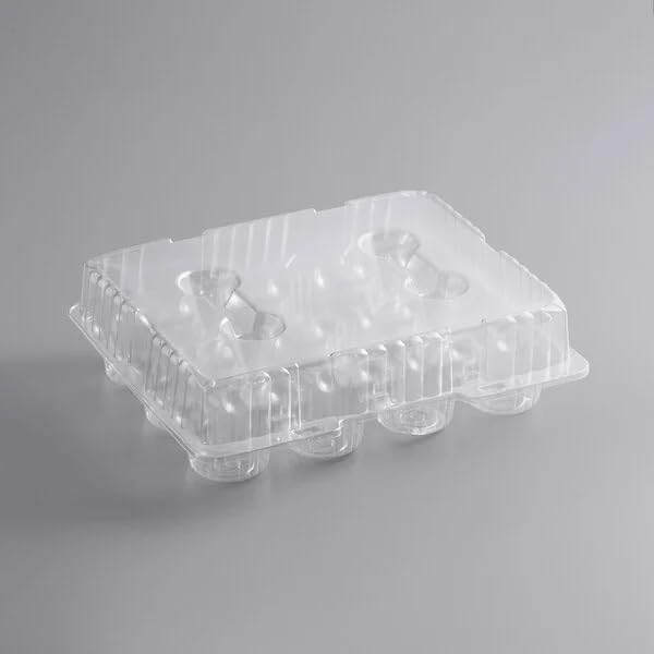 Clear lid cupcake container for transport and display