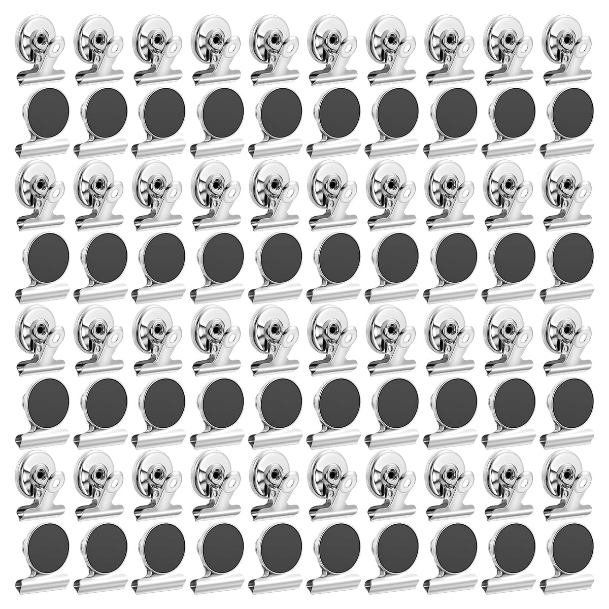 100 Magnetic Clips heavy duty magnet clips silver finish