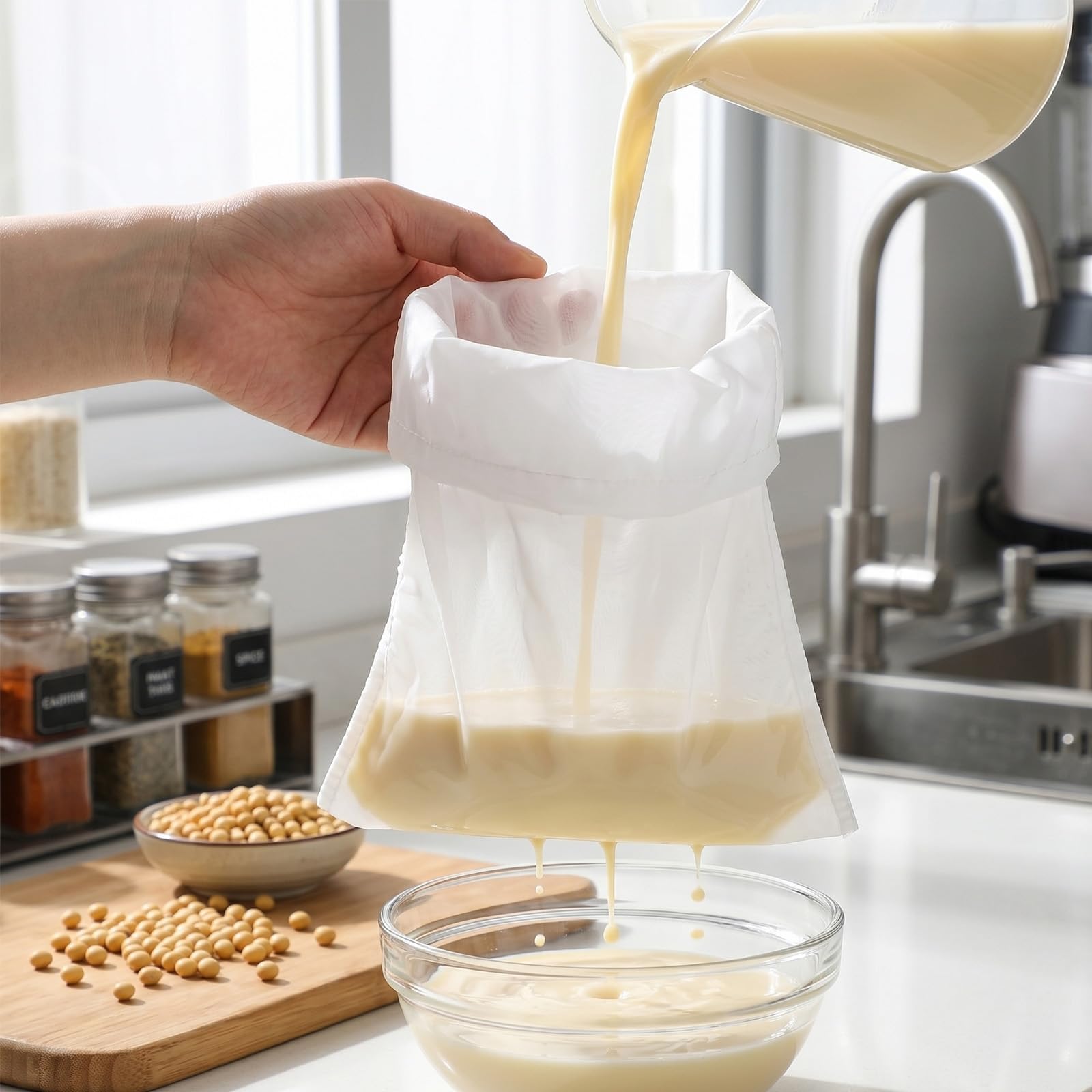 100 mesh nylon nut milk bag for smooth filtration
