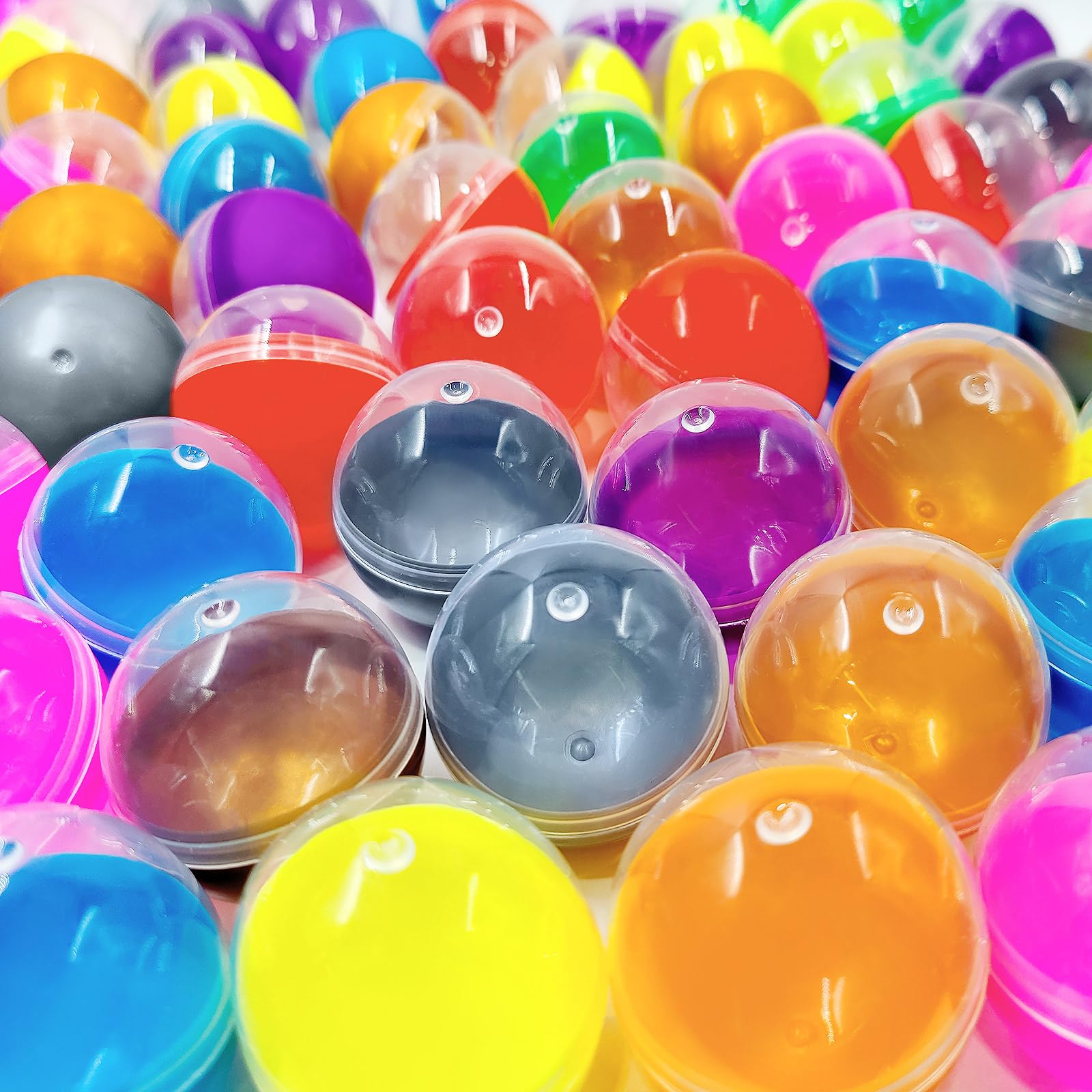 100 pack 1.75 inch colored translucent capsules in assorted colors