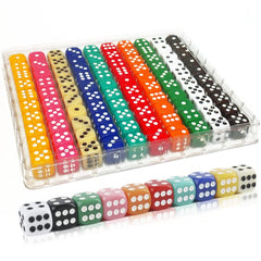 100 pieces 16mm dice set in portable plastic box with compartments