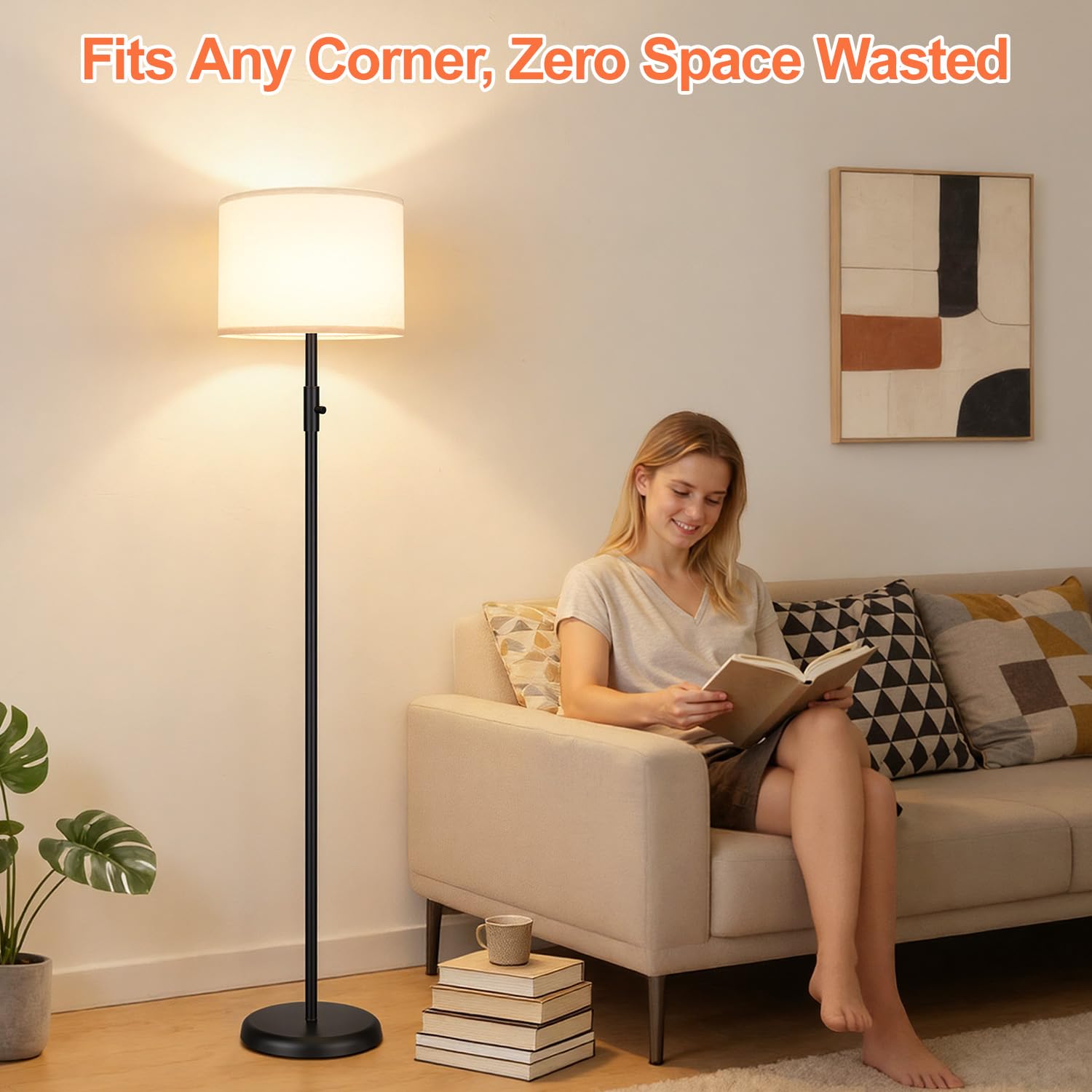 Easy to assemble standing lamp setup