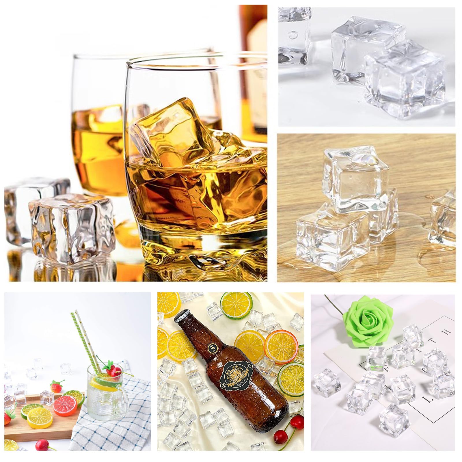 Clear ice cubes acrylic 12mm 100pcs