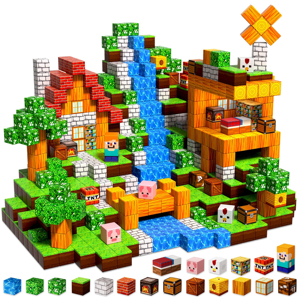 100pcs magnetic blocks with 0.8in cubes