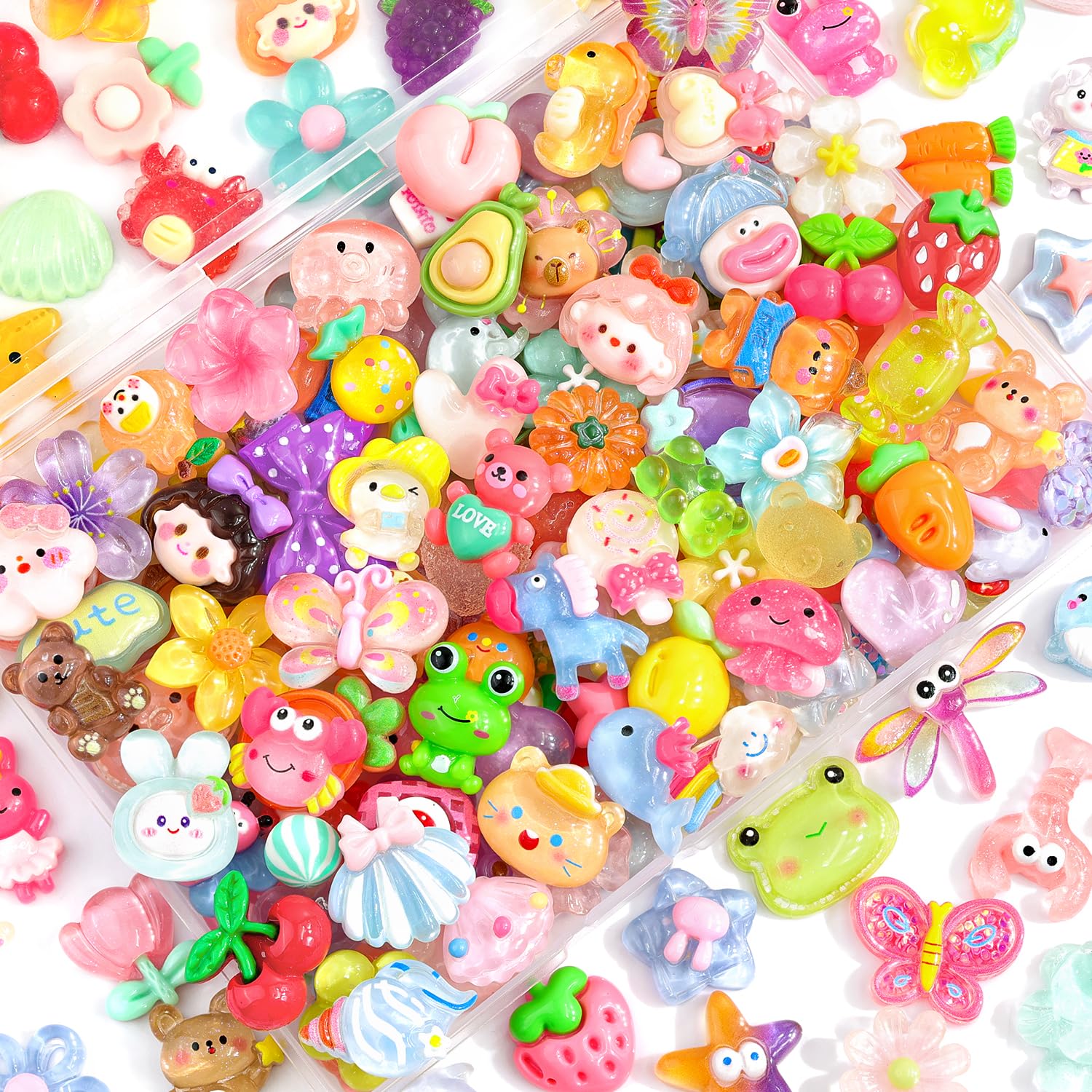 pack of 100pcs multicolor slime charms