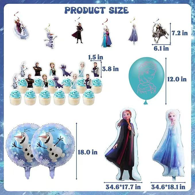 Frozen cake cover with winter design for birthday cake