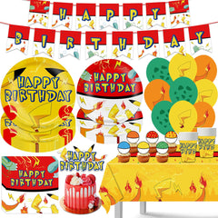104pcs birthday tableware set plates and more