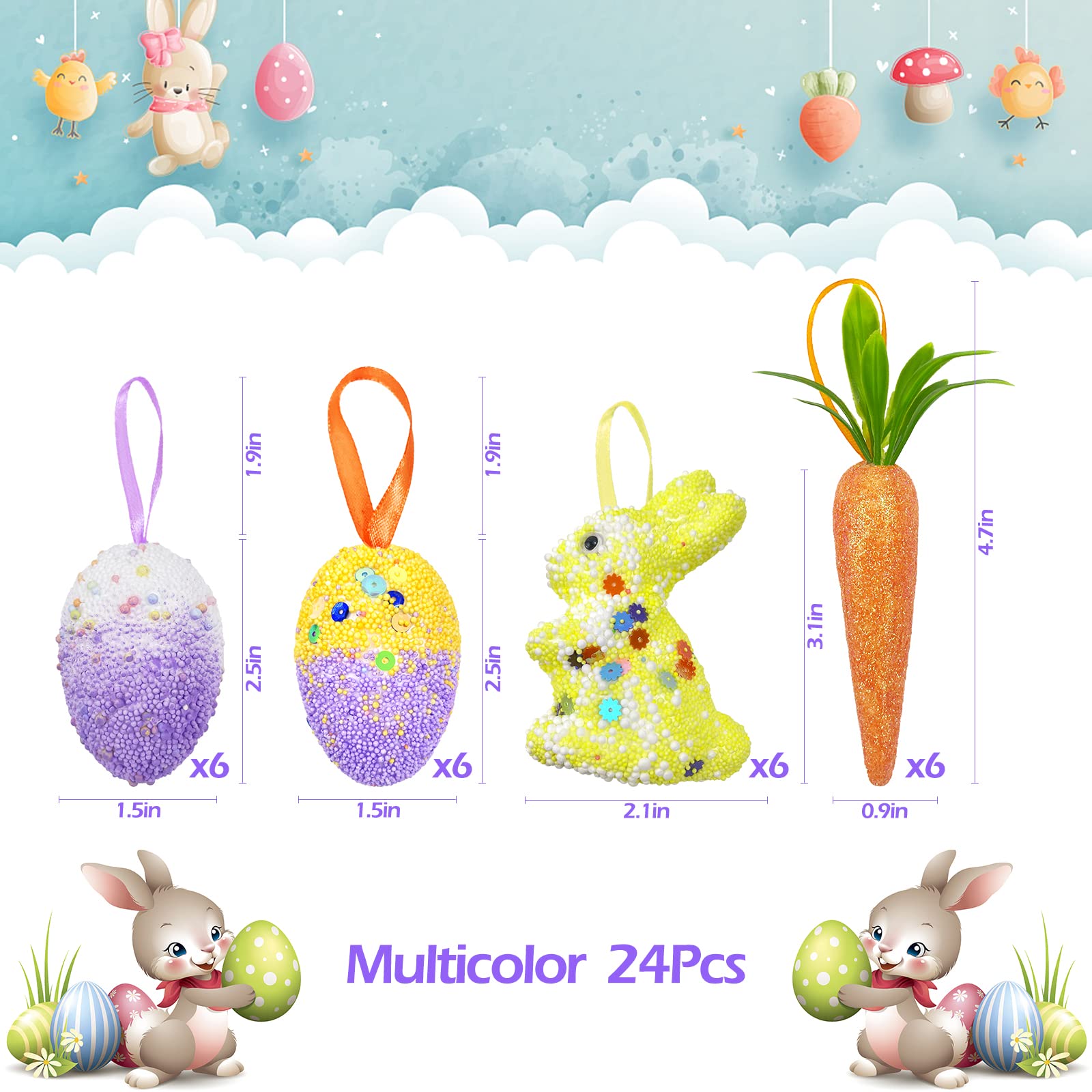 Durable reusable Easter ornament set suitable for kids crafts