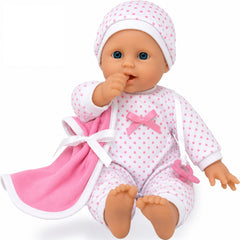 11 inch soft body baby doll with pacifier in gift box