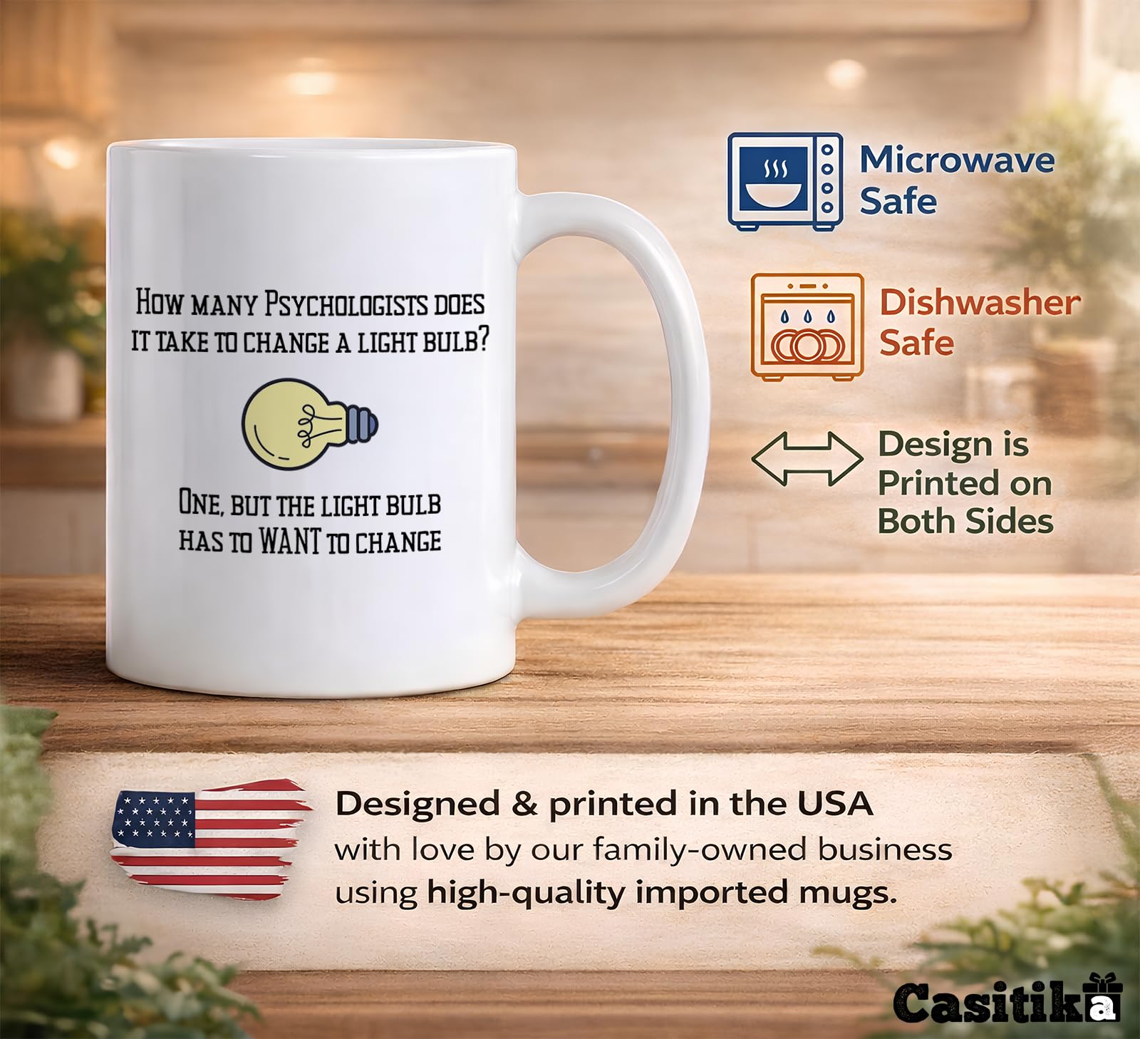 11 oz white ceramic mug printed on both sides