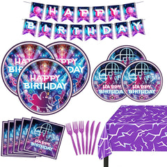 116 piece Kpop party supplies set including plates napkins and tableware