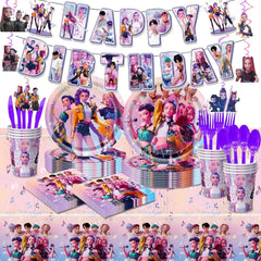 118 piece K Pop Demon birthday party set dinnerware