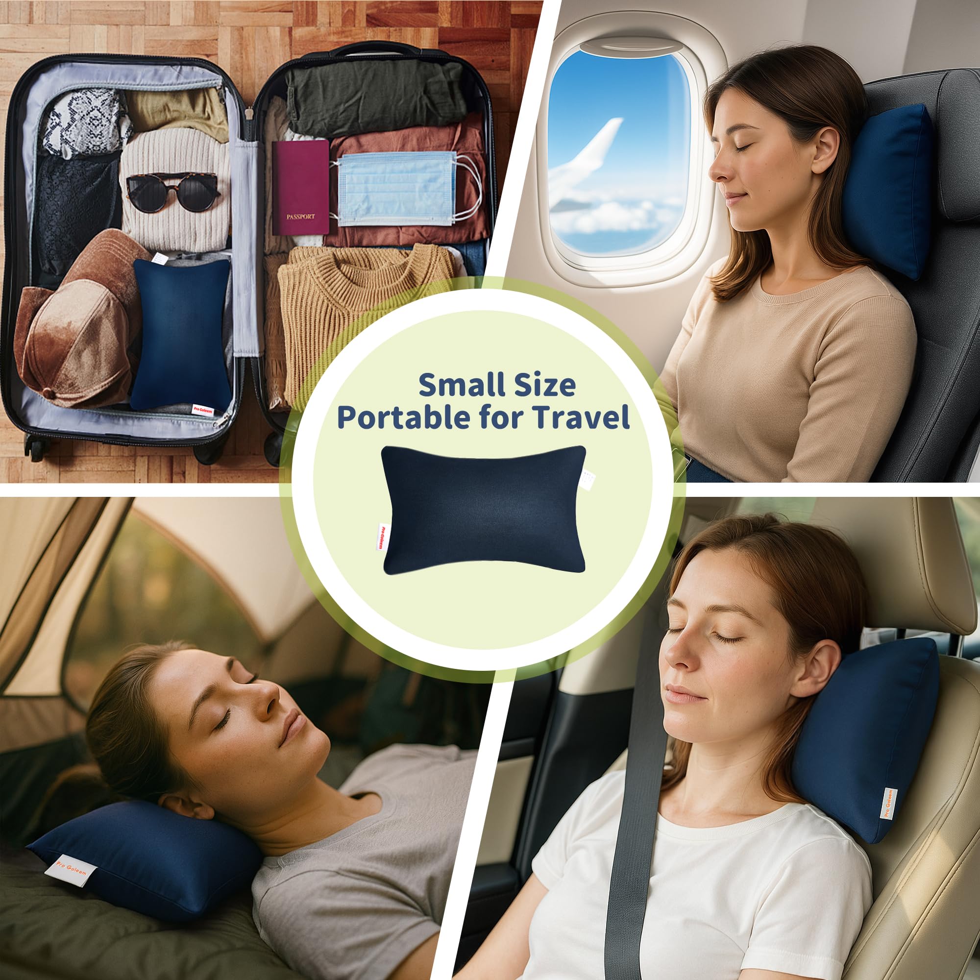 11x6x2.5 inch pillow suitable for car or plane travel