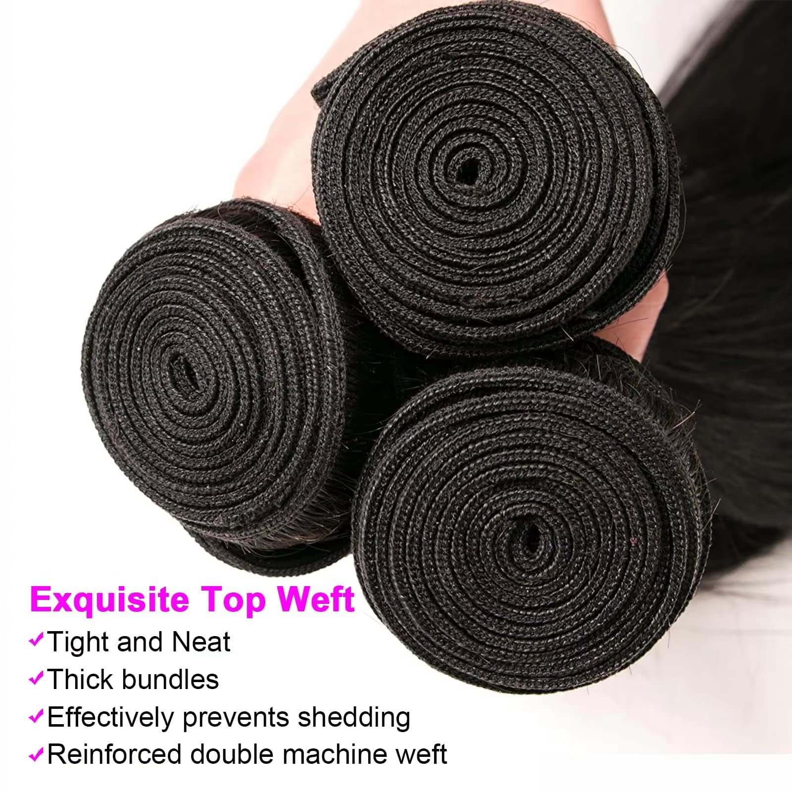 Machine double weft loose wave hair bundles soft and durable
