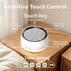 12 colors night light with adjustable brightness depicted