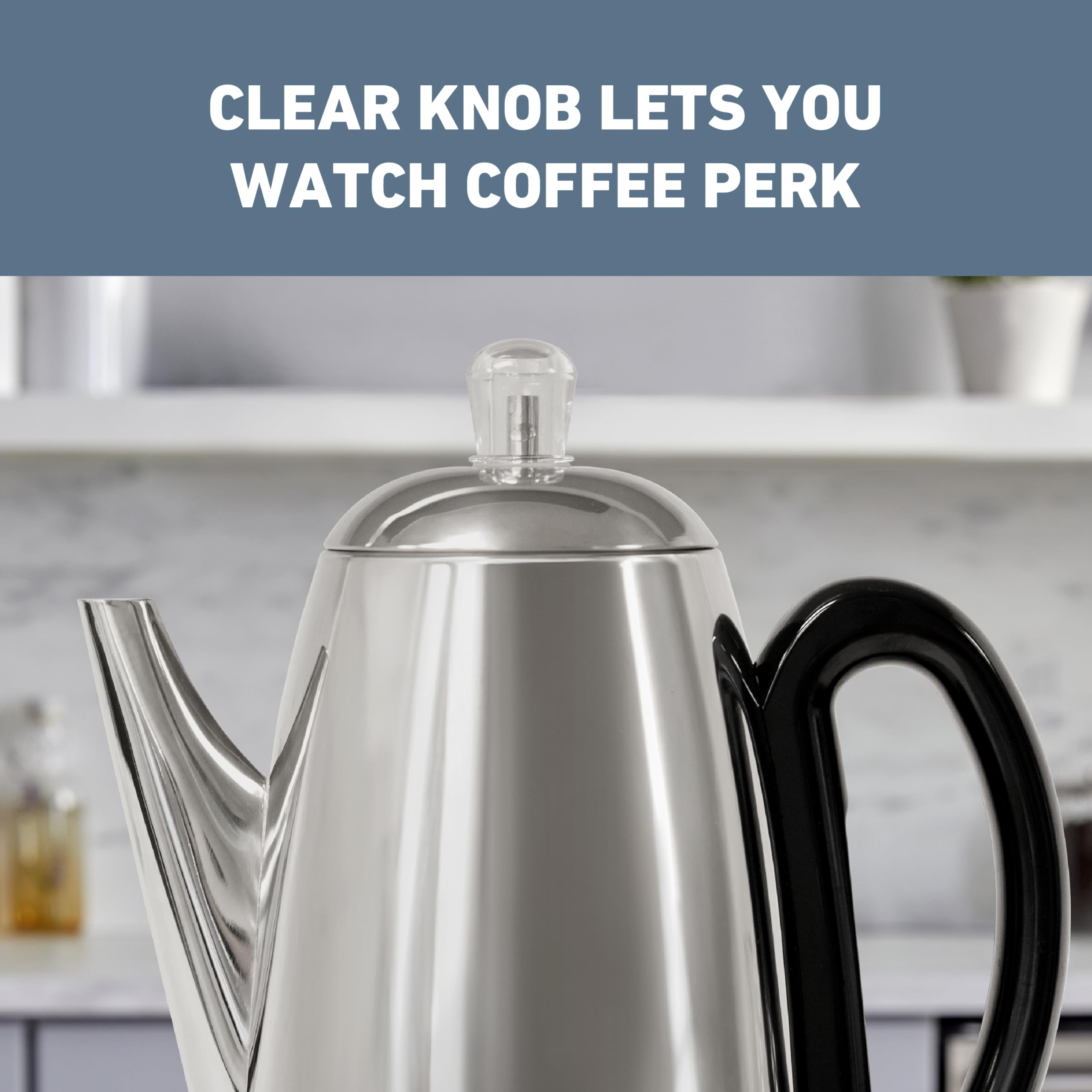 12 cup silver West Bend percolator with stainless steel components