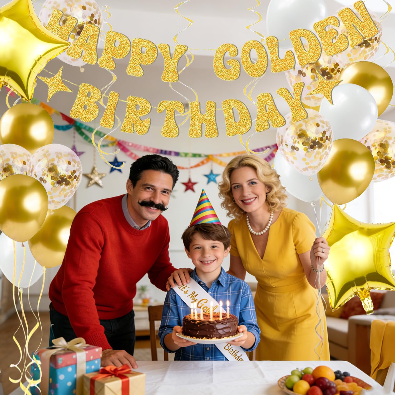 12-inch confetti balloons in gold