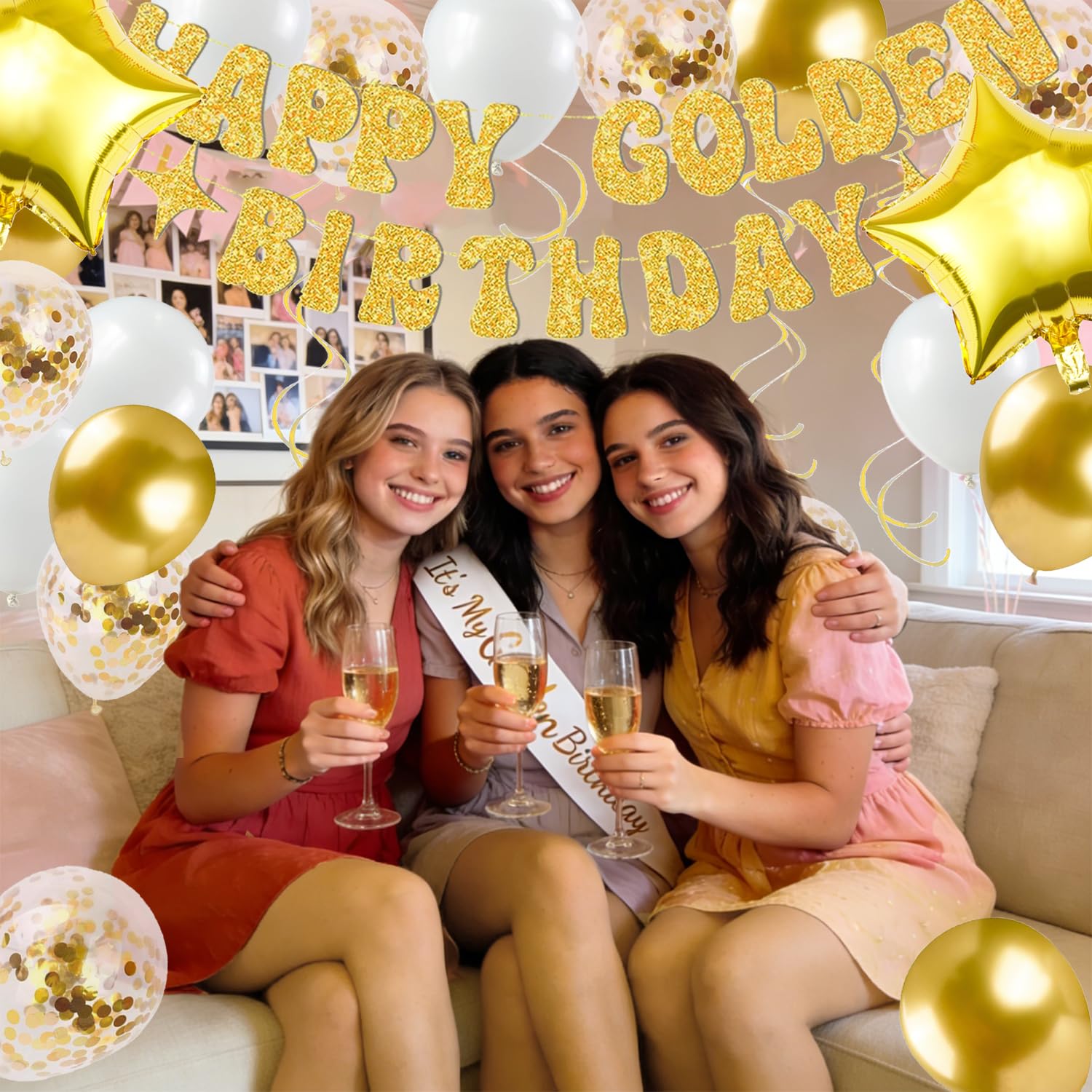 12-inch latex balloons in gold color