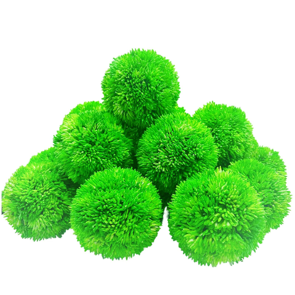 12 large green moss balls for decorative bowls