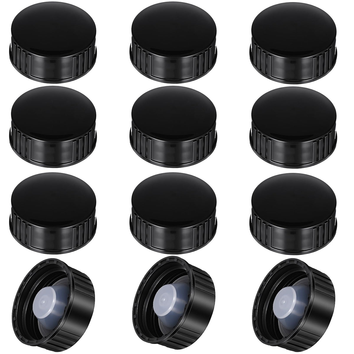 12 pack 28mm growler caps resin black seal screw caps