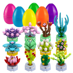 12-pack Easter eggs succulent building blocks set with colorful eggs