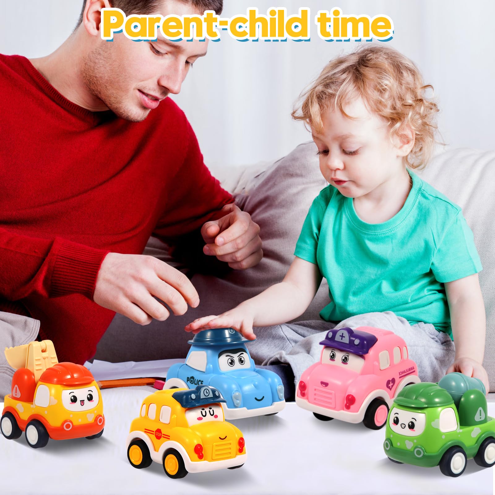 12 toy cars set compact pull back design