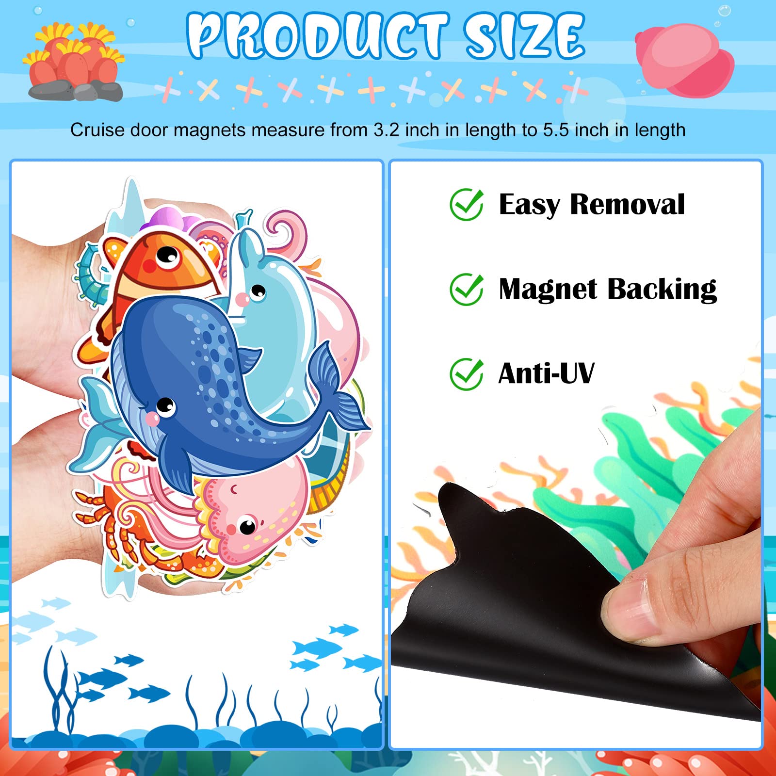 12 piece cruise door magnet set suitable for metal surfaces