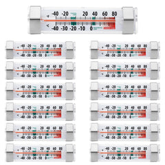 Pack of 12 Fridge Refrigerator Freezer Thermometers in clear glass