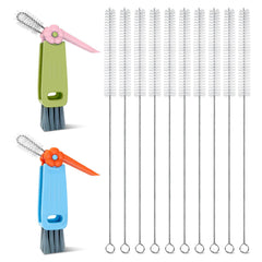 12 Pcs Multifunctional Cleaning Brush set with straw cleaners