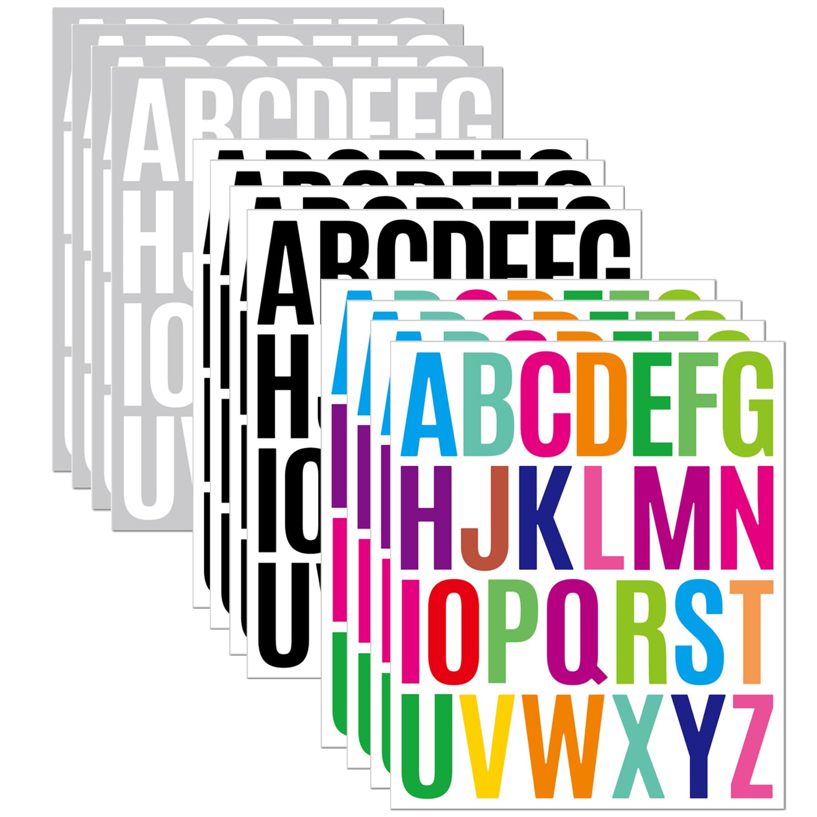 12 sheets vinyl letter stickers for scrapbooking