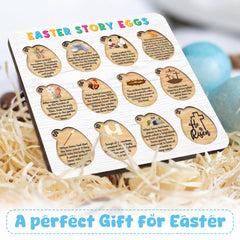 12 wooden eggs for kids Easter storytelling and learning
