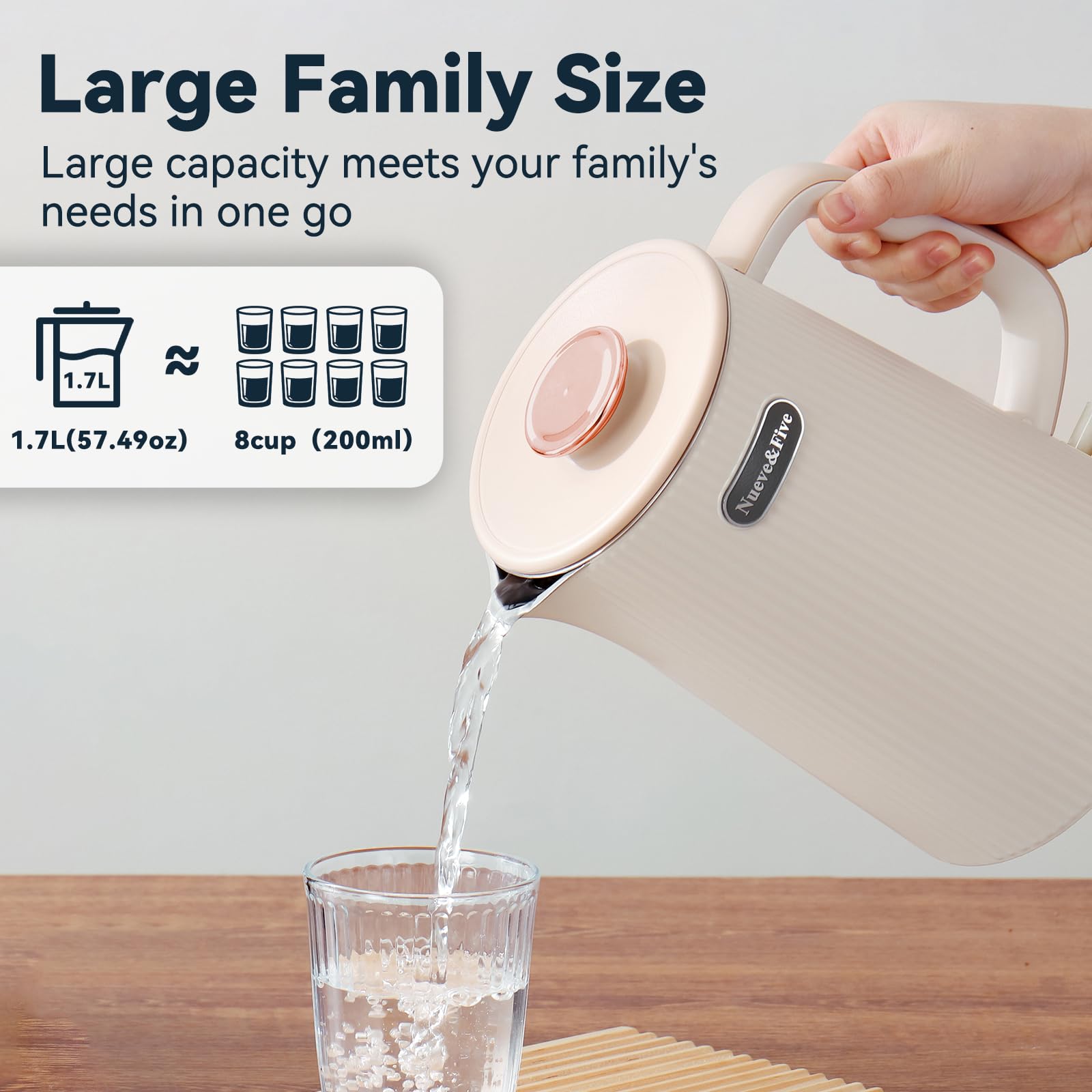 1200W electric kettle with auto shut off feature