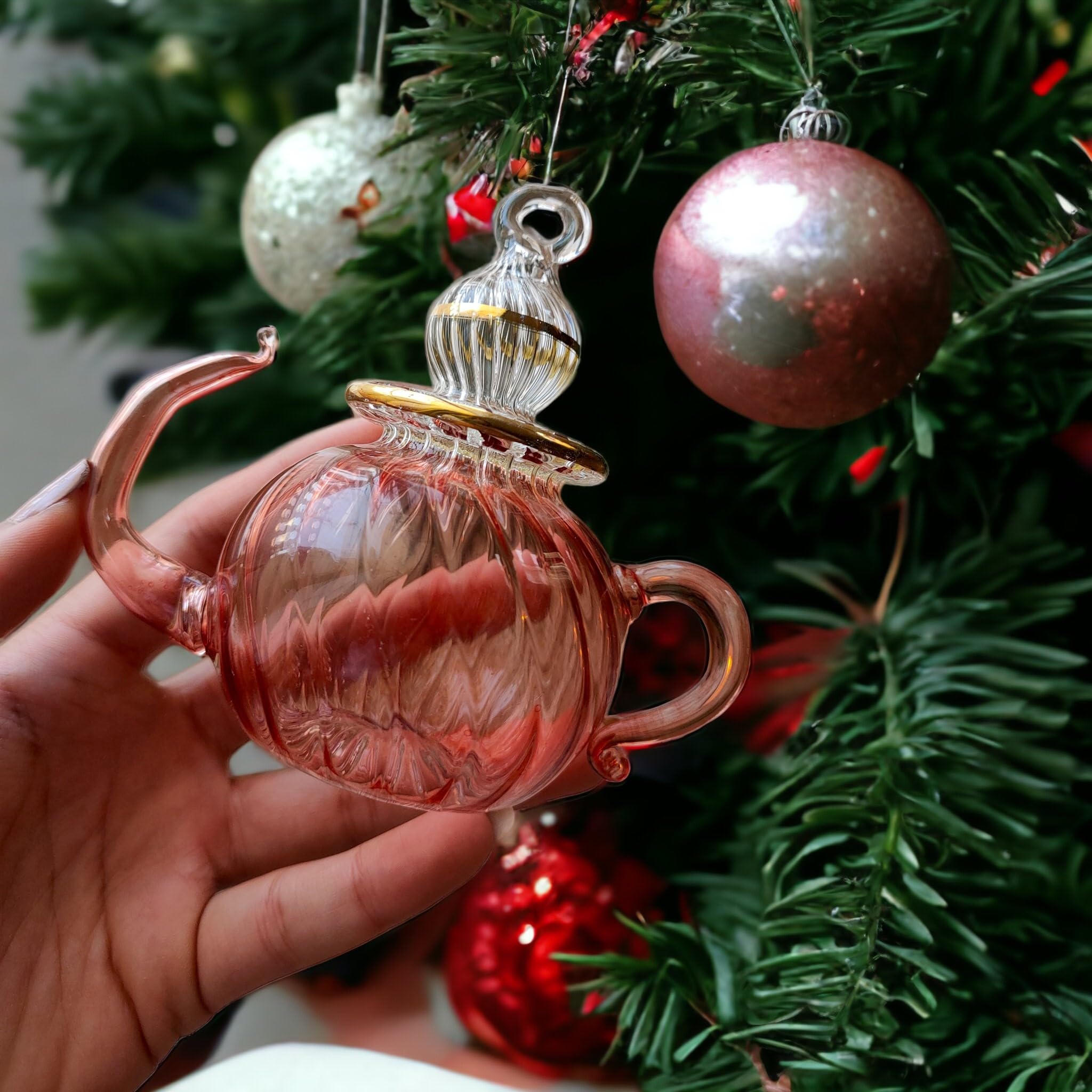 Indoor and yard decoration teapot ornament with gold detailing