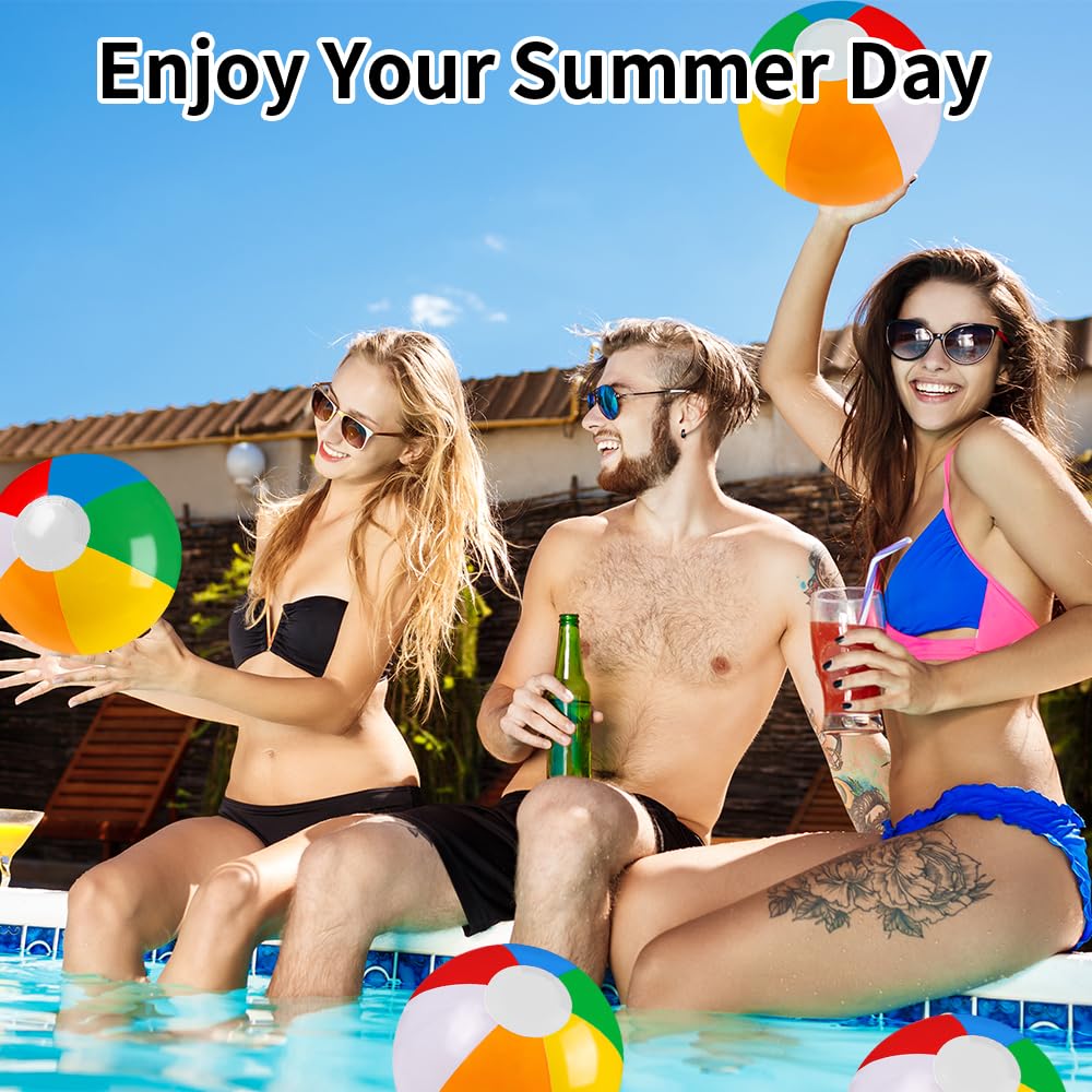 Brightly colored beach balls for summer water games
