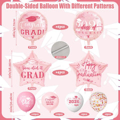 12inch latex confetti graduation balloons rose gold