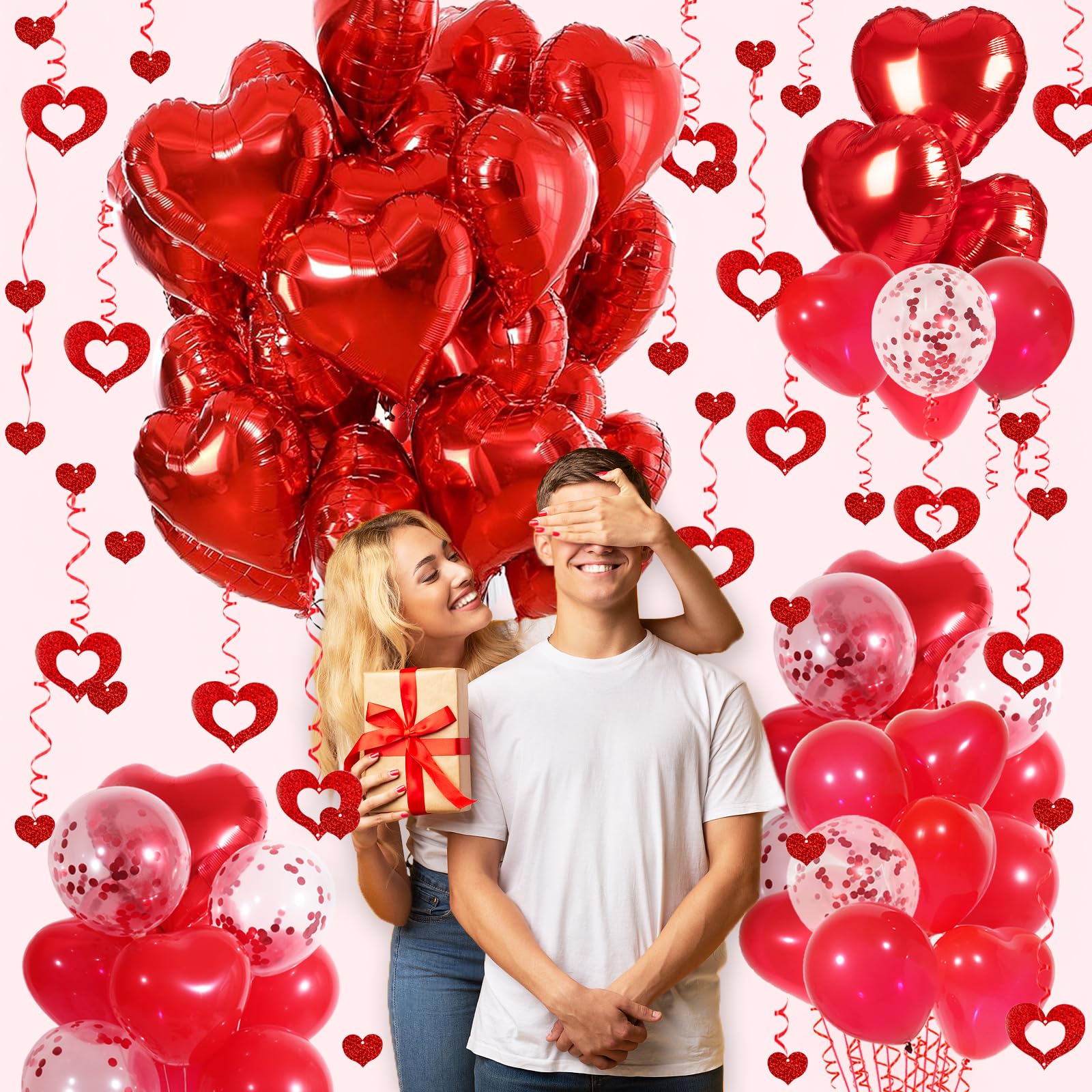 six 12 inch red latex balloons
