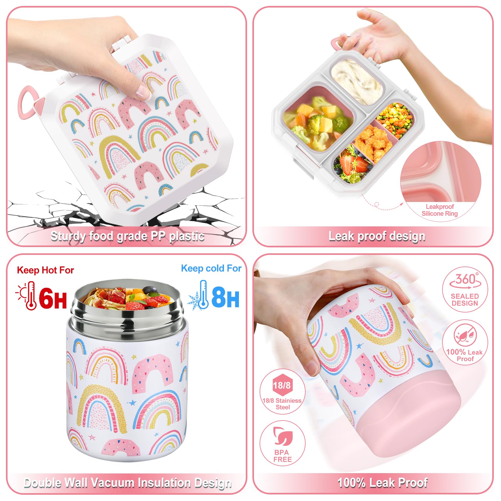 12oz hot food jar with vacuum insulated design