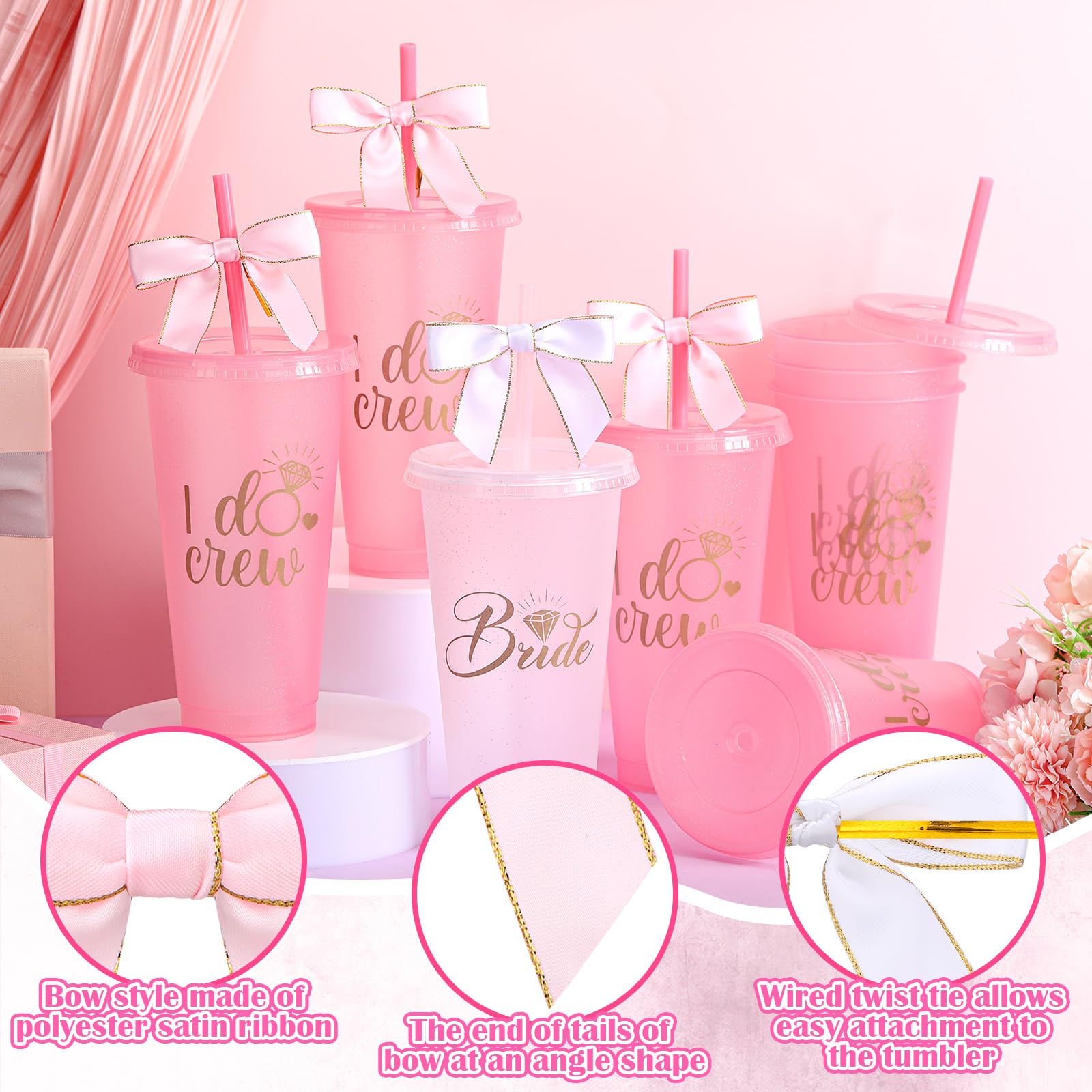 12 piece bridesmaid tumbler set for wedding celebrations