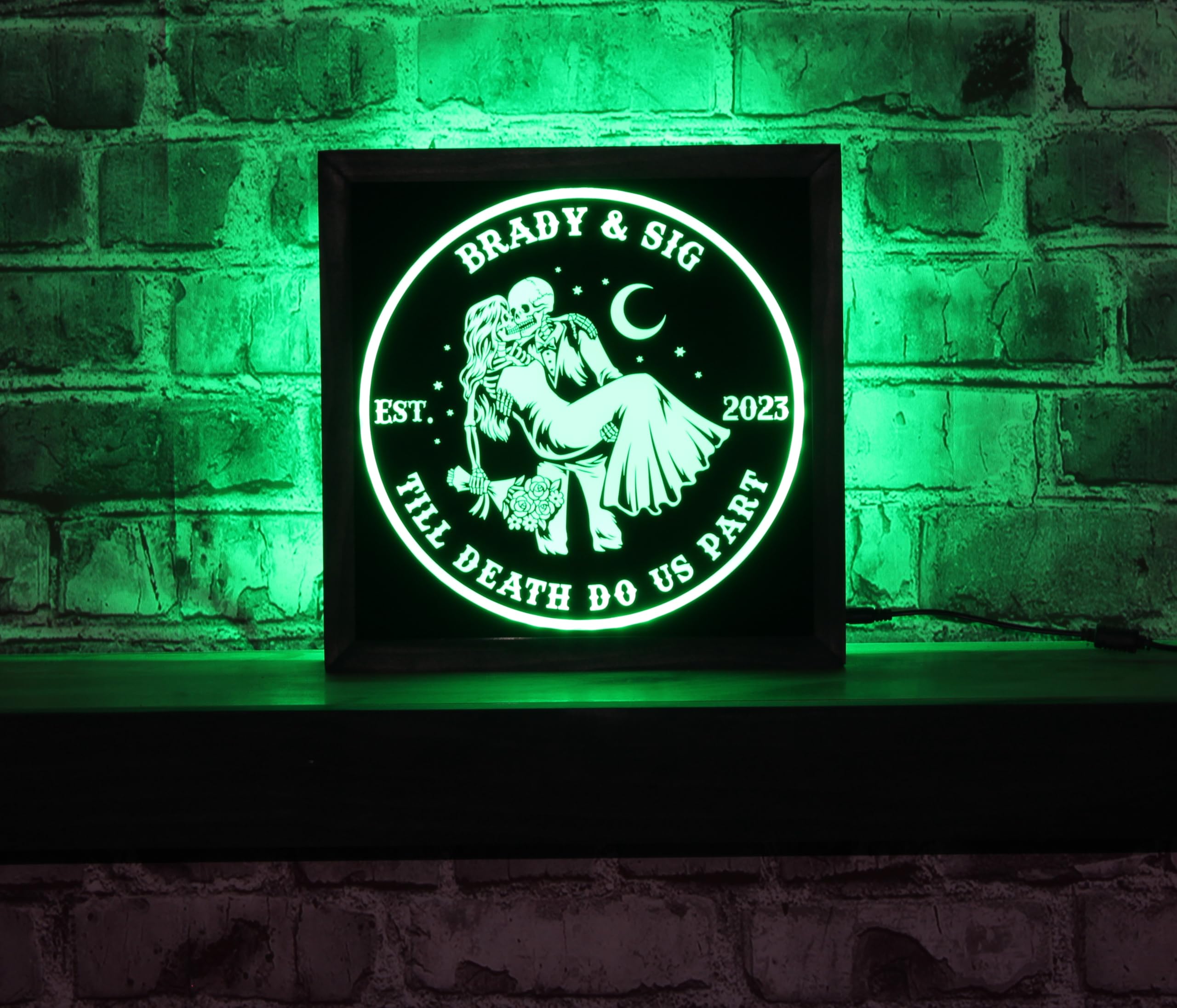 Remote control provides RGB color options for the sign