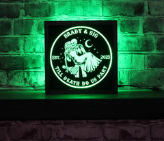 Remote control provides RGB color options for the sign
