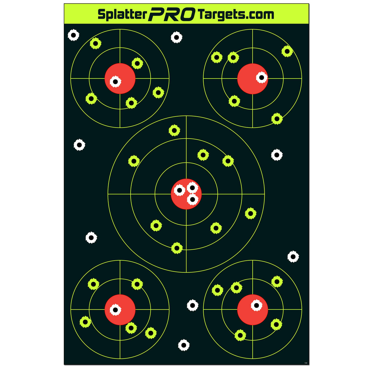 12x18 Splatter Targets bright yellow impact holes