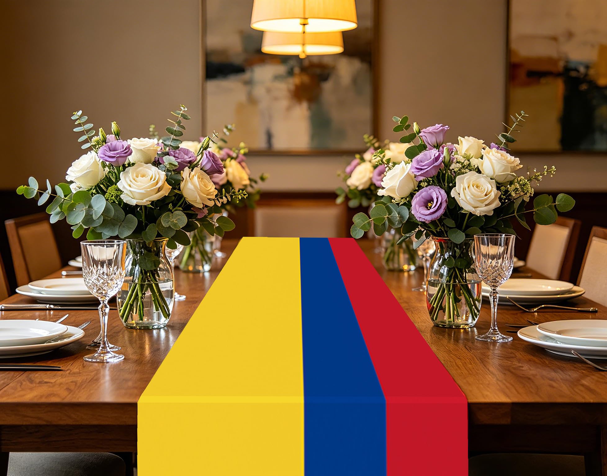 Colombia Independence Day decor table runner two pieces
