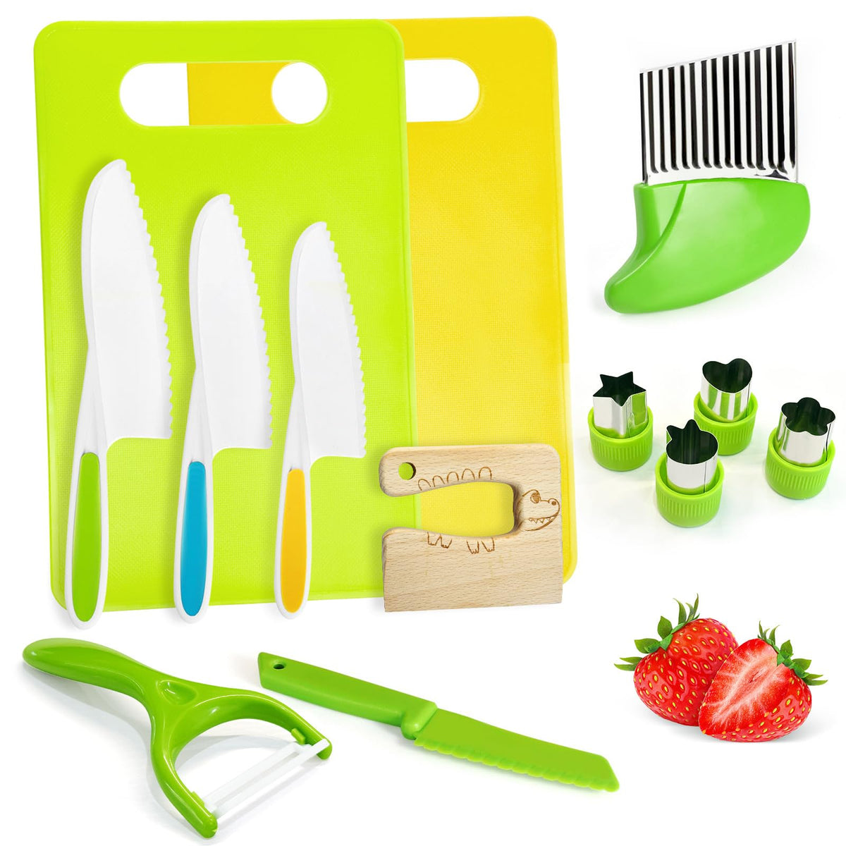 13 Pcs Kids Knife Set for Real Cooking ages 4+
