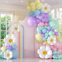 139pcs daisy balloon garland arch kit contents