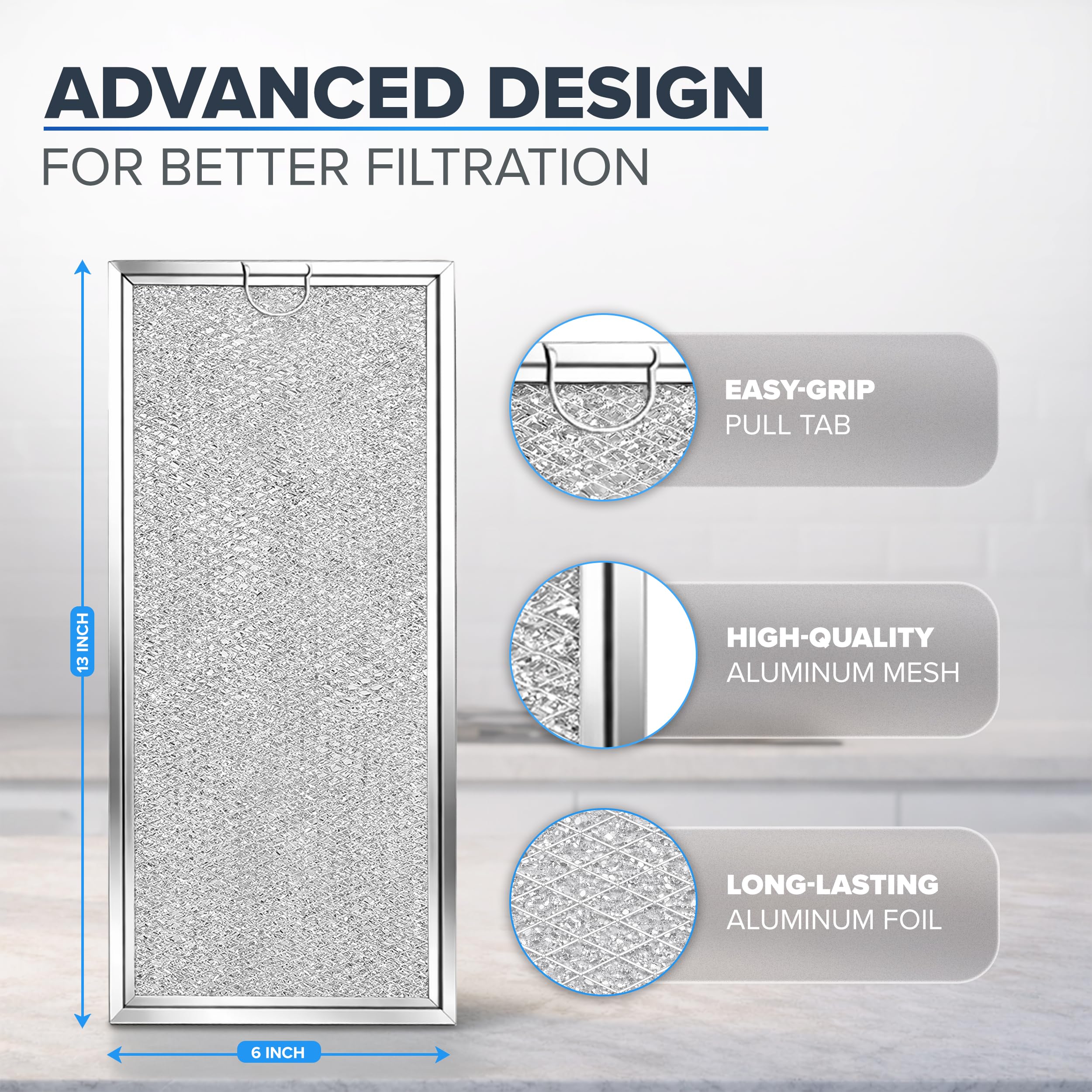 Aluminum multi-layer grease filter for microwaves