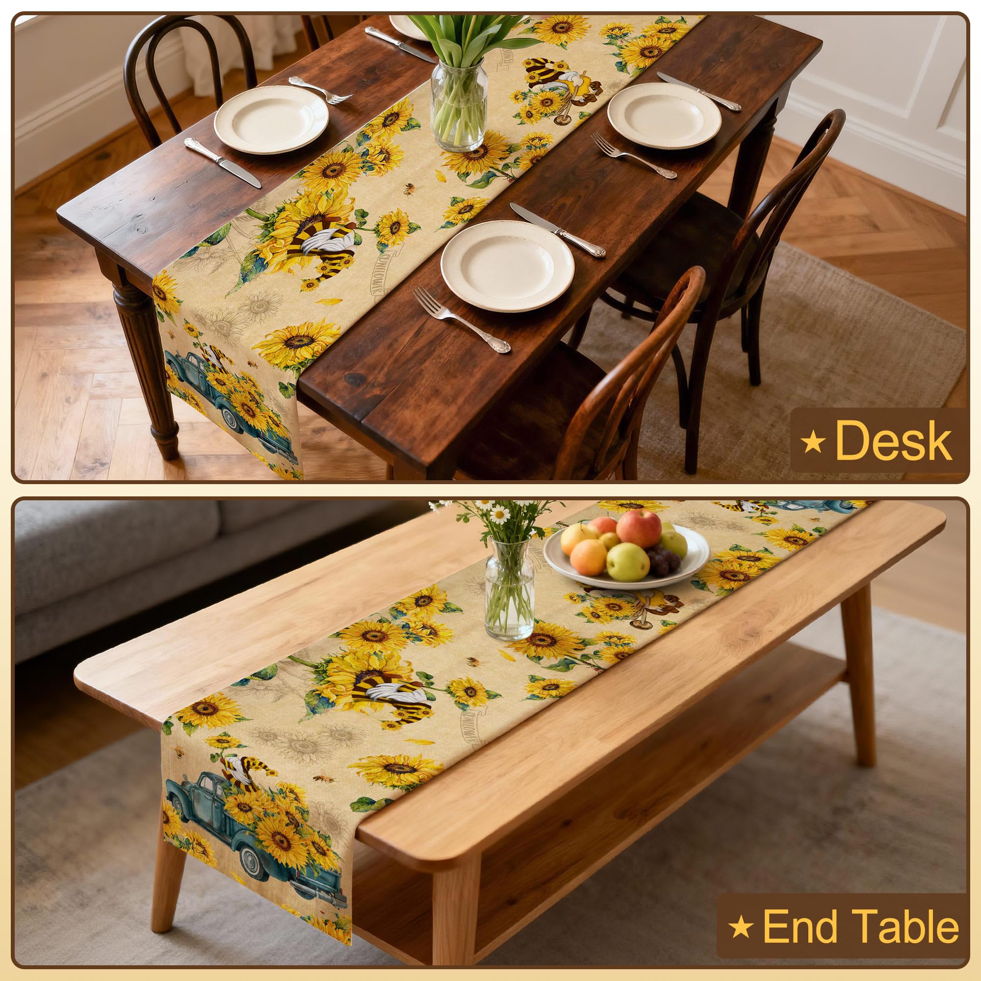 Machine washable 100% polyester table runner closeup