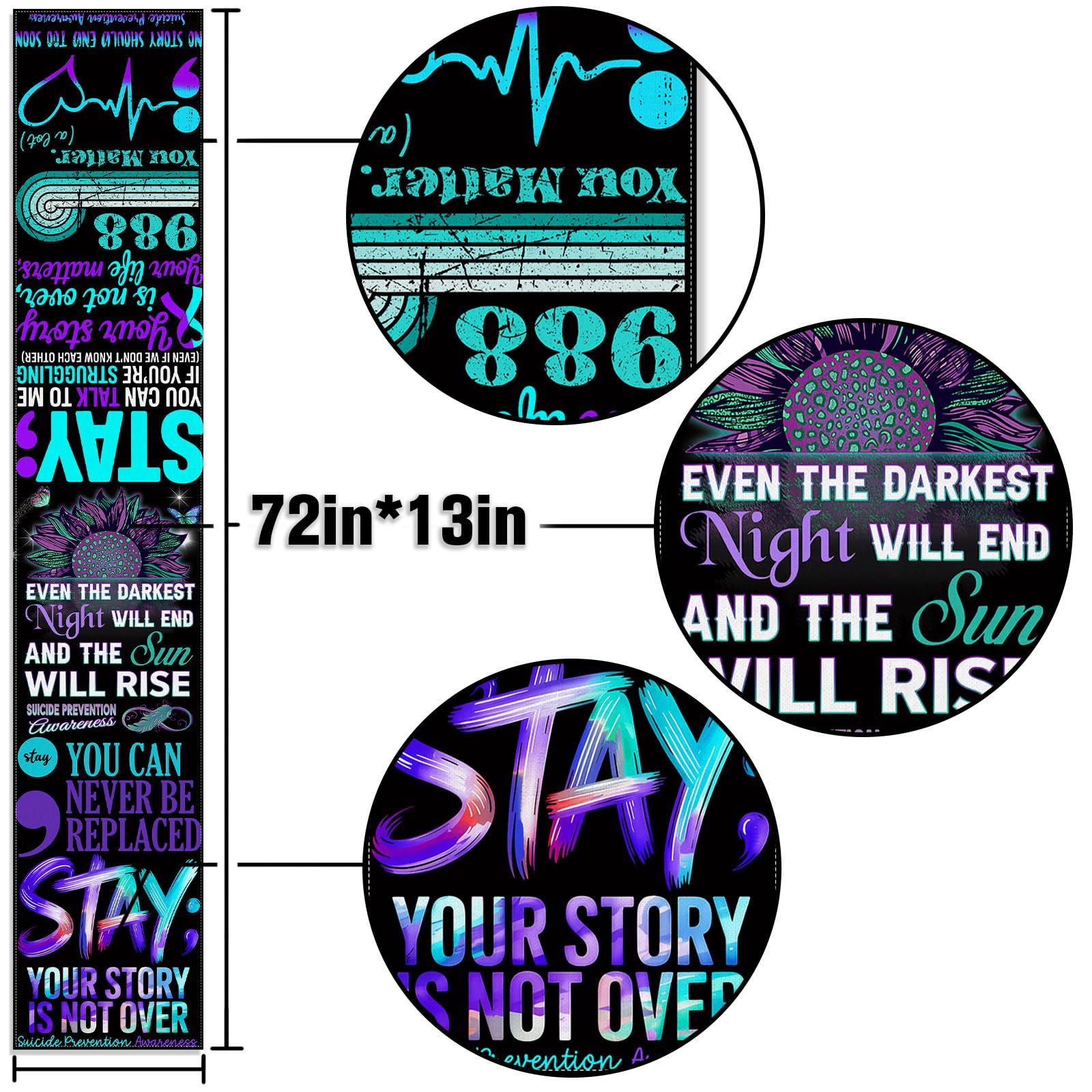 Bright colors design for table decor for suicide prevention