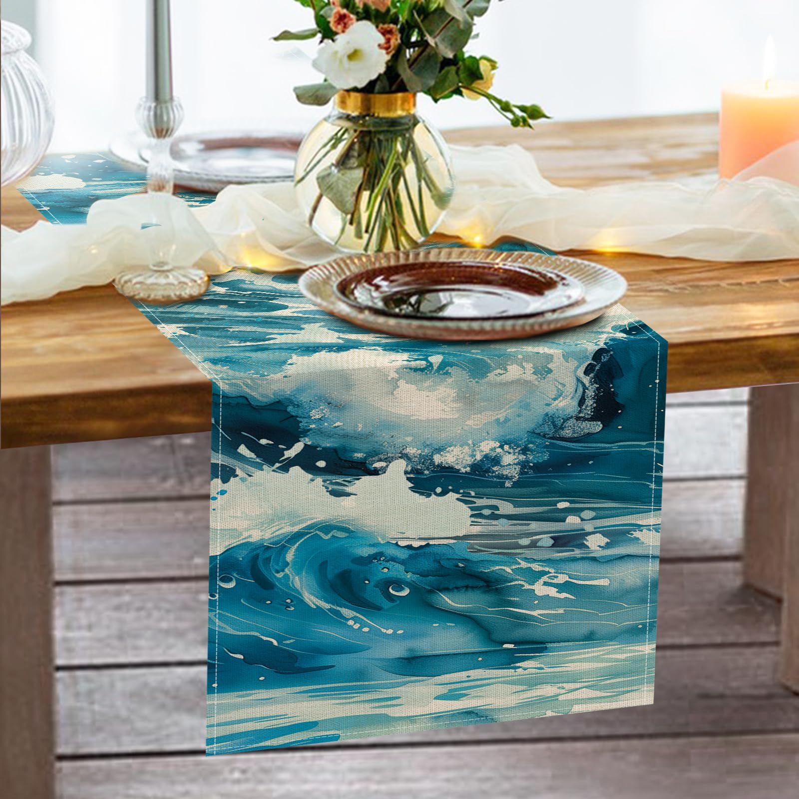 Croar Watercolor Table Runner packaging and display